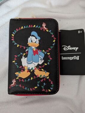 Disney Loungefly Donald Duck Light-Up Holiday Zip Wallet